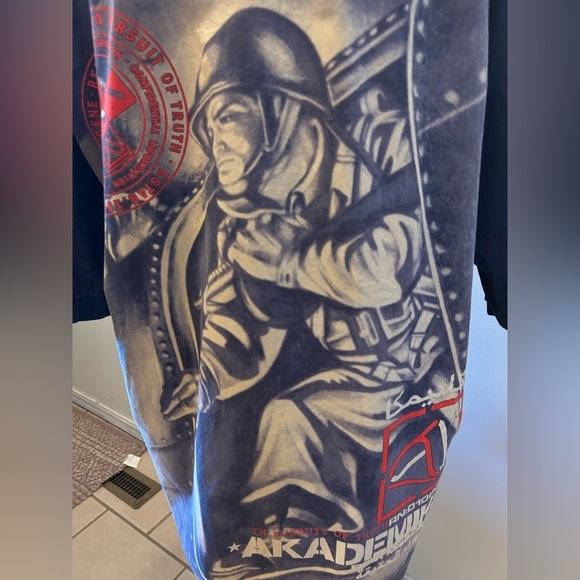 50%off w♥️ Grunge Akademiks Y2k Military Button Up Shirt Vintage thrashed flaws - Picture 4 of 10